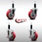 Service Caster 4'' SS Red Poly Wheel Swivel 1-1/8'' Expanding Stem Caster Set 2 Brakes, 4PK SCC-SSEX20S414-PPUB-RED-2-TLB-2-118 - alternate 4